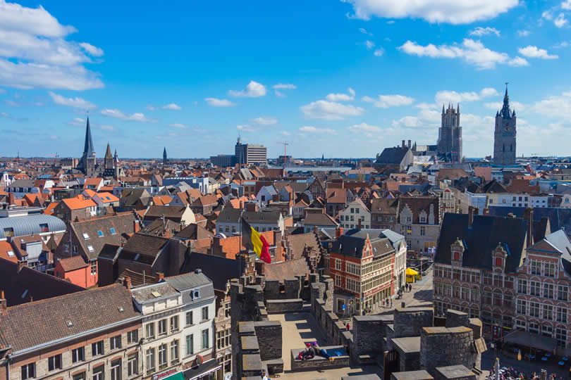 View from Gravensteen Castle in Ghent