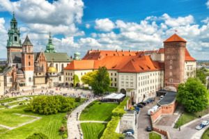 Wawel Castle in Krakow old city centre
