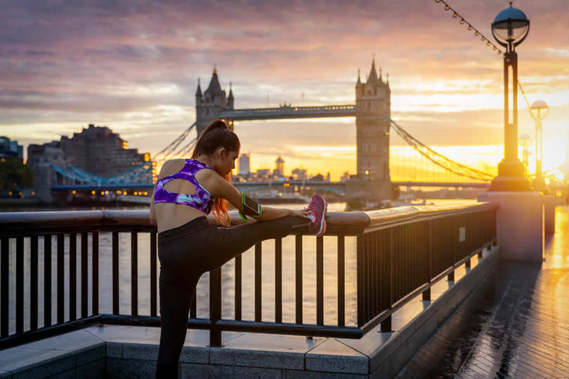 Woman preparing for London Marathon
