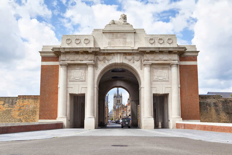 Menin Gate in Ypres city centre