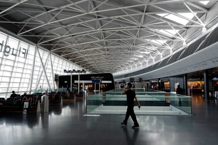 Inside Zurich airport terminal
