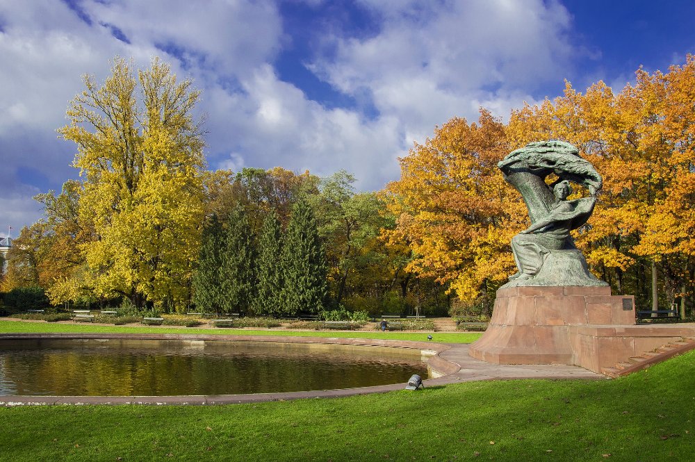 Lazienki Park or Royal Baths Park in Warsaw